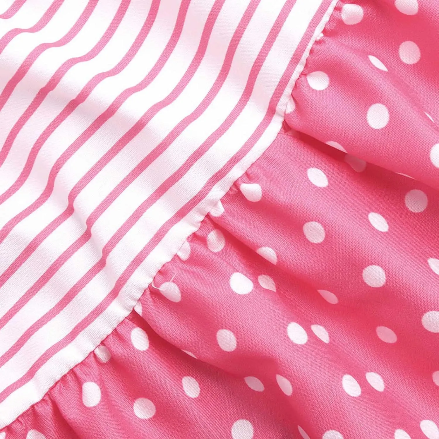 Plus Size Women Summer Midi Dress Casual V-Neck Short Sleeve Striped Polka Dot Color Block Beach Dresses