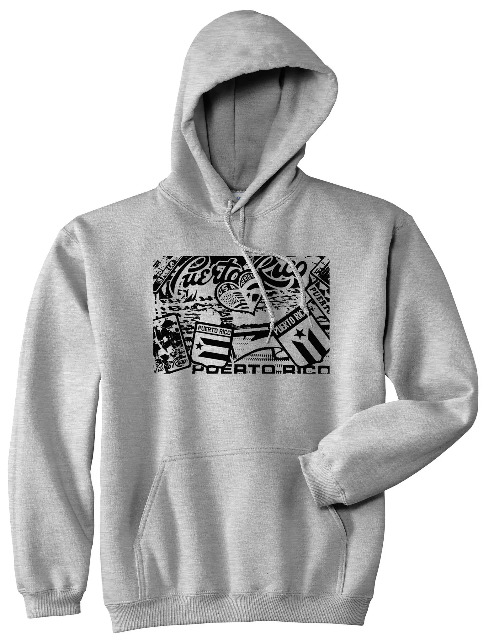 Puerto Rico Red Blue Flag Pullover Hoodie