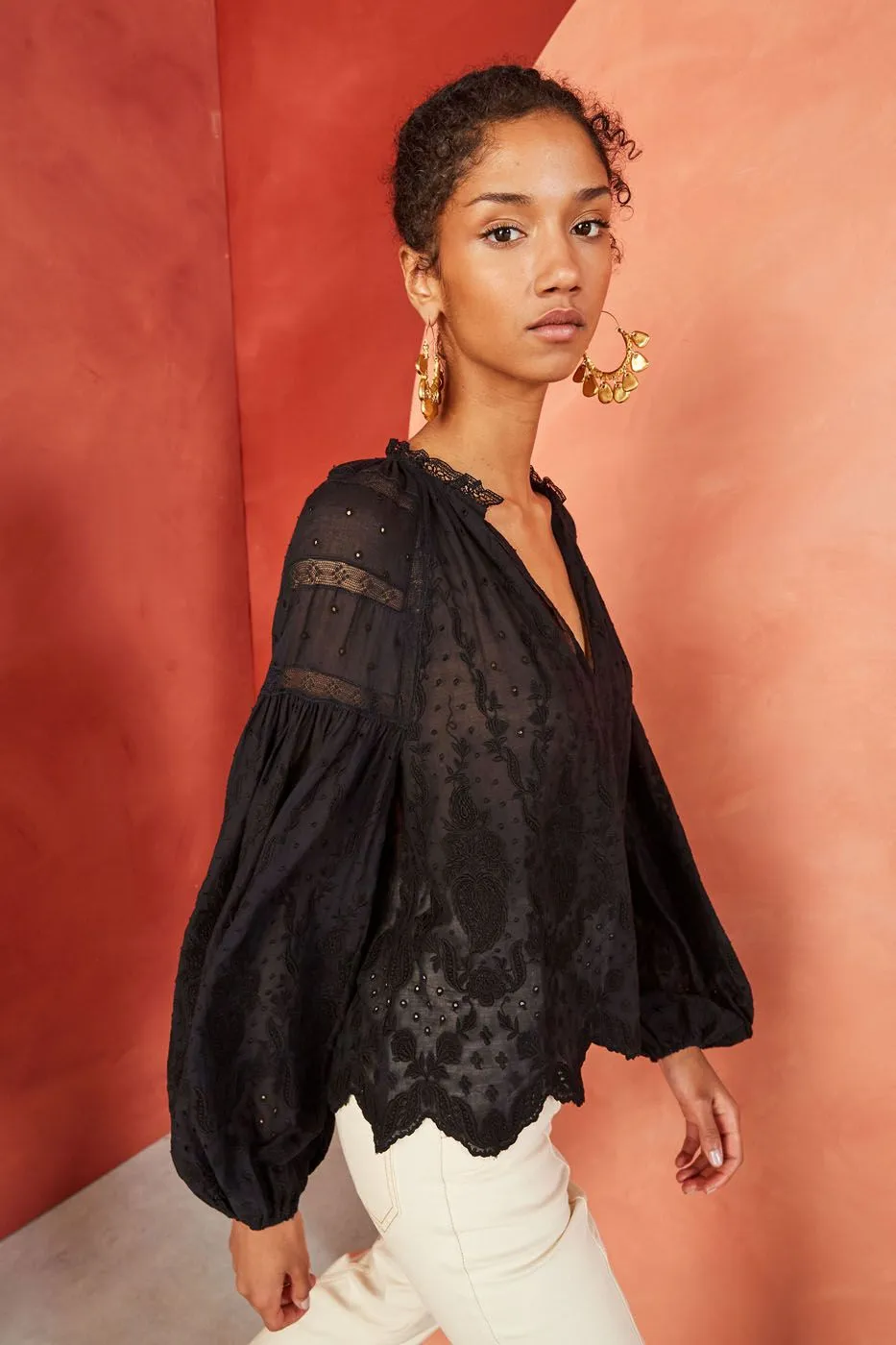 Black Ulla Johnson Harper Blouse - Noir - Womens Elegant Fashion