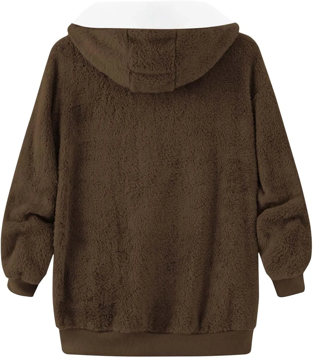Womens 2023 Winter Fashion Plus Size Sharpa Jacket Fleece Warm Hoodie Outwear Plush Sweatshirt Thick Fuzzy Tops