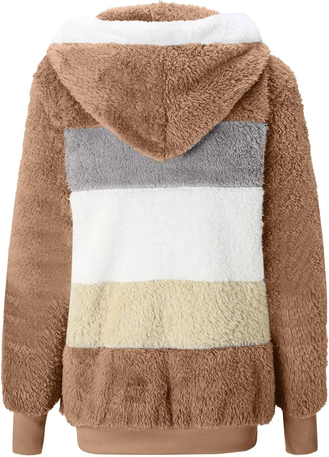Womens 2023 Winter Fashion Plus Size Sharpa Jacket Fleece Warm Hoodie Outwear Plush Sweatshirt Thick Fuzzy Tops