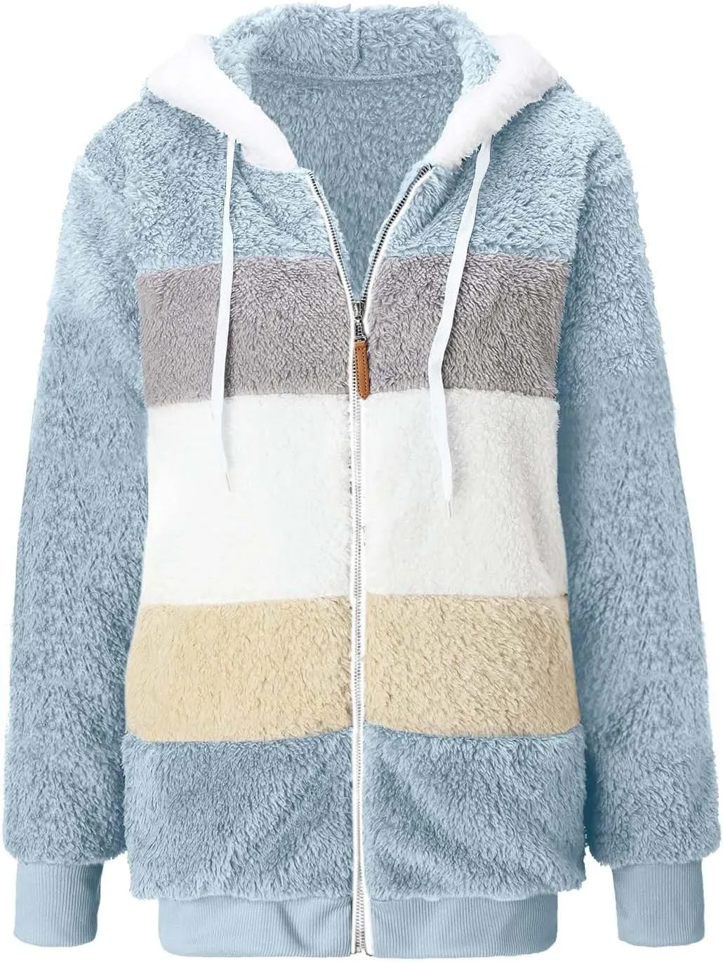 Womens 2023 Winter Fashion Plus Size Sharpa Jacket Fleece Warm Hoodie Outwear Plush Sweatshirt Thick Fuzzy Tops