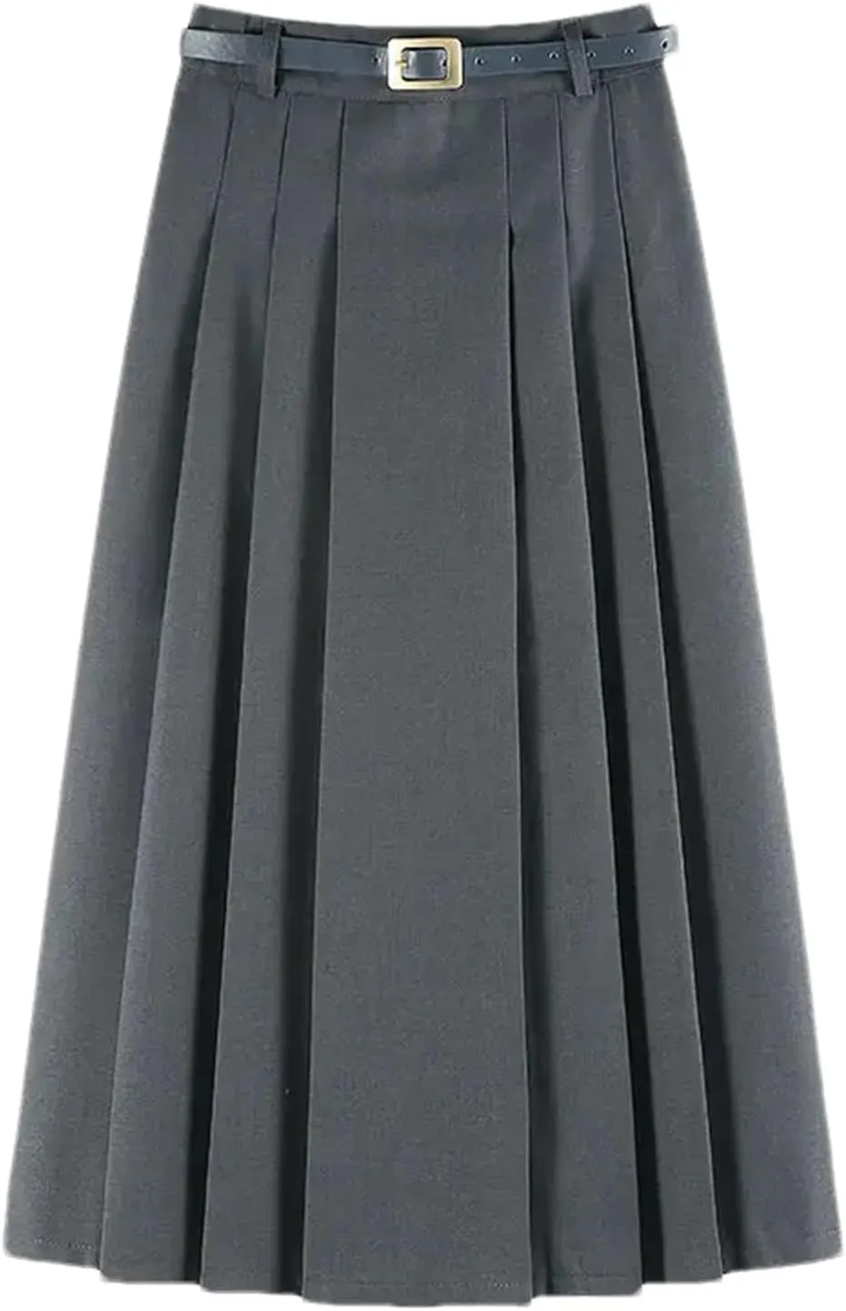 Women's High Waist Pleated Midi Skirt  Elegant A-Line Long Skirt for Women Versatile Daily Fashion Wear