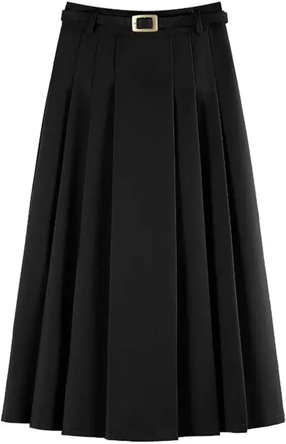 Women's High Waist Pleated Midi Skirt  Elegant A-Line Long Skirt for Women Versatile Daily Fashion Wear