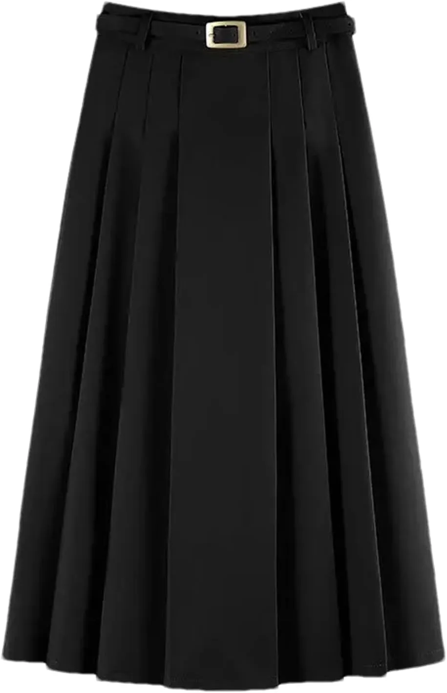 Women's High Waist Pleated Midi Skirt  Elegant A-Line Long Skirt for Women Versatile Daily Fashion Wear