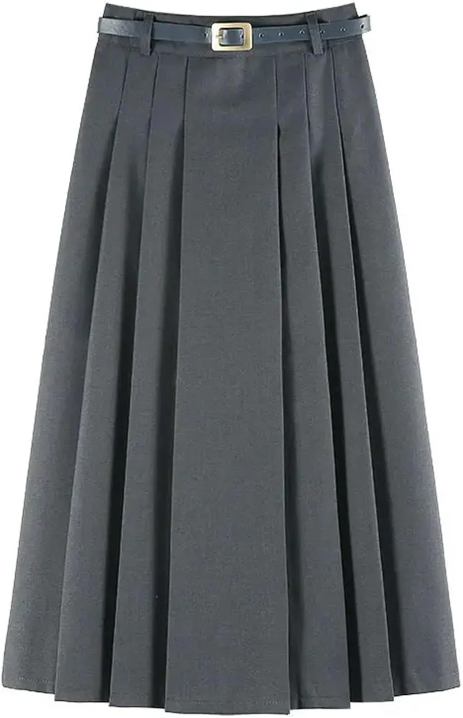 Women's High Waist Pleated Midi Skirt  Elegant A-Line Long Skirt for Women Versatile Daily Fashion Wear
