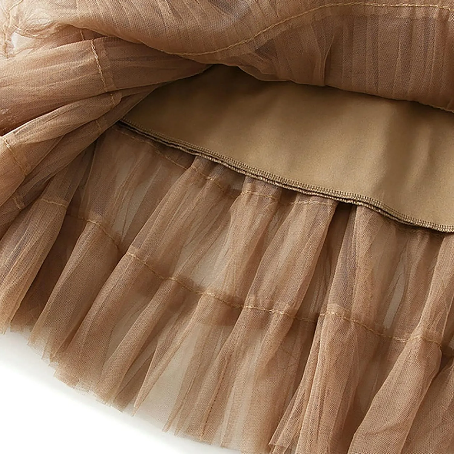 Women's Pleated A-Lined Skirts 2024 Summer Versatile High Waisted Midi Skirt Multi-Layer Puffer Flared Cake Skirt