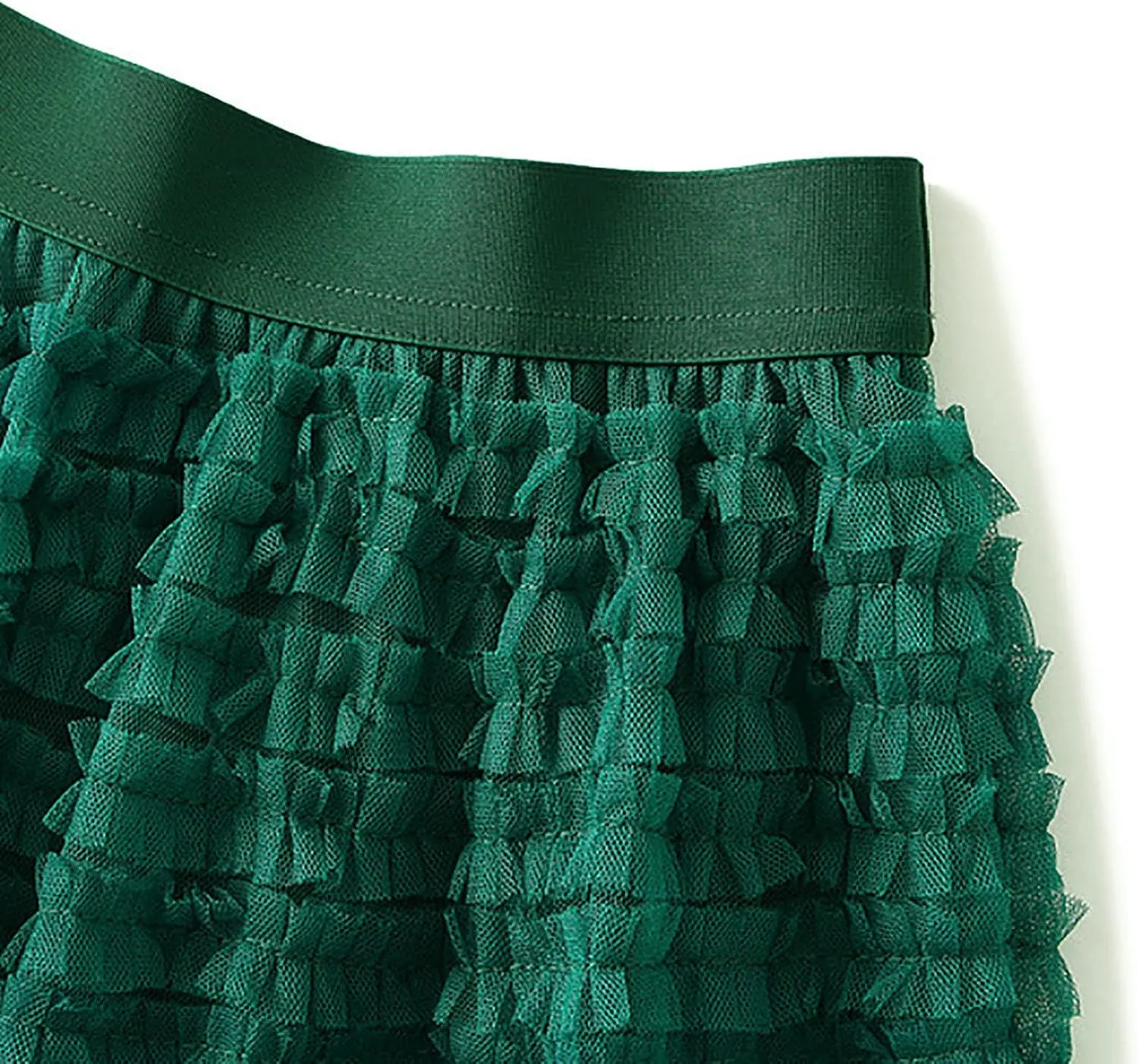 Women's Pleated A-Lined Skirts 2024 Summer Versatile High Waisted Midi Skirt Multi-Layer Puffer Flared Cake Skirt