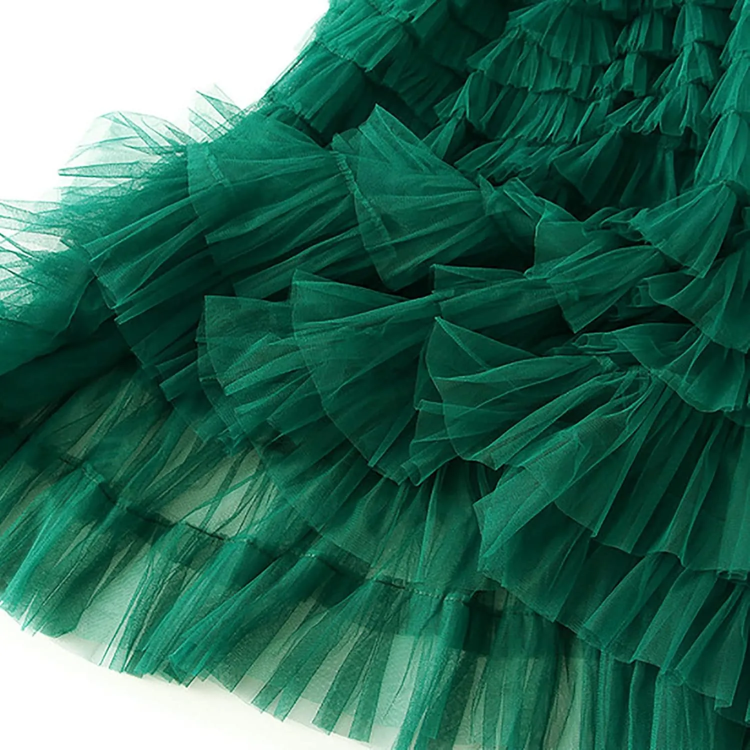 Women's Pleated A-Lined Skirts 2024 Summer Versatile High Waisted Midi Skirt Multi-Layer Puffer Flared Cake Skirt